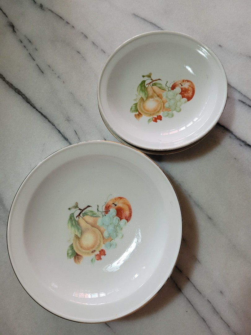 Vintage Porcelain Fruit Plates, Furniture & Home Living, Kitchenware