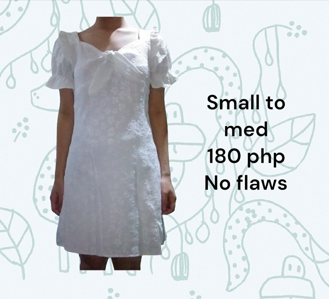White puff dress (Category: Dresses) located in Taguig. Submitted by declutter_anon (Listing ID 1197988162, Image 1). Description: small to med back zip.