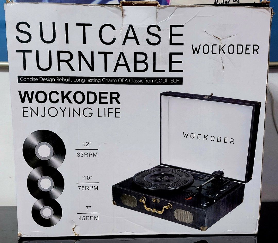 Wockoder Record Player with Speakers Turntable Wireless(BT) Portable LP