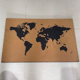 World map corkboard wall decor