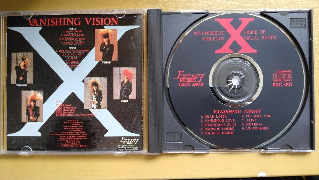 X Japan vanishing vision cd yoshiki hide taiji, 興趣及遊戲, 音樂