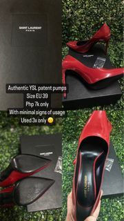 YSL RED PATENT PUMPS