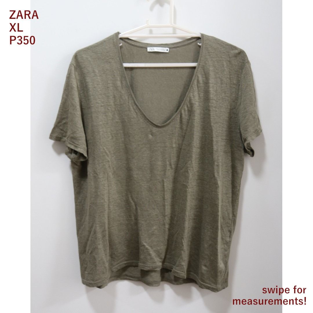Zara Green Linen Shirt (Category: Shirts) located in Makati City. Submitted by bigboutique (Listing ID 1198182278, Image 1). Description: See photo for price Payment via BDO/BPI/Gcash . Shipping: Metro Manila - Grab/Lalamove or DPX Provincial - DPX . Promo - if you buy 5 items, you get 1 additional item for free! <3.