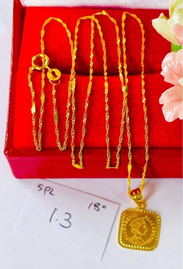 18K gold necklace Women s Fashion Jewelry Organizers
