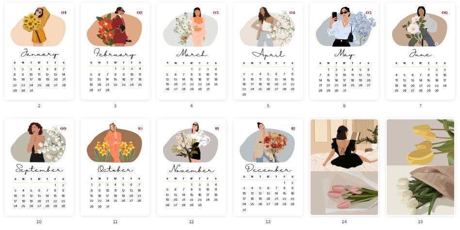 2023 Aesthetic Wall Calendar / Desktop Calendar, Hobbies & Toys ...