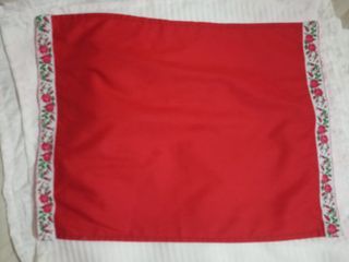 3 PCs red cloth table napkin with embroidery