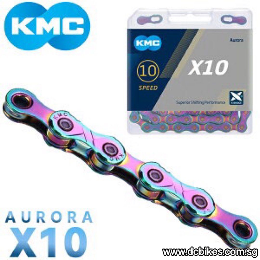 KMC X10 X11 X12 Speed Aurora Blue Oil Slick Rainbow MTB Road