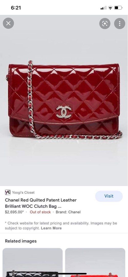 💯 AUTHENTIC CHANEL QUILTED PATENT WOC 😍, Luxury, Bags & Wallets
