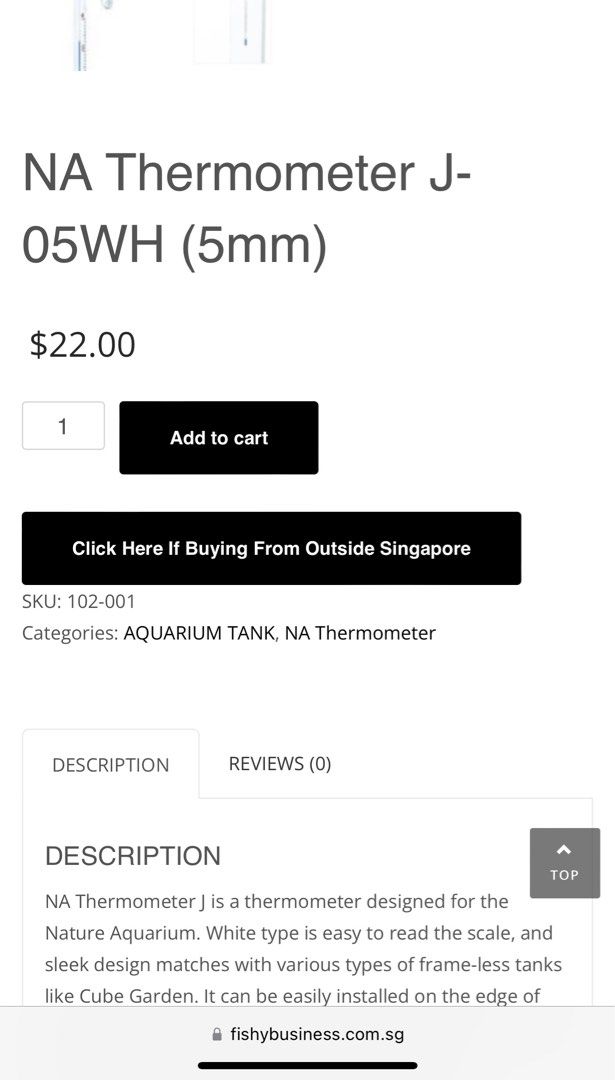 ADA aquarium thermometer, Pet Supplies, Homes & Other Pet Accessories