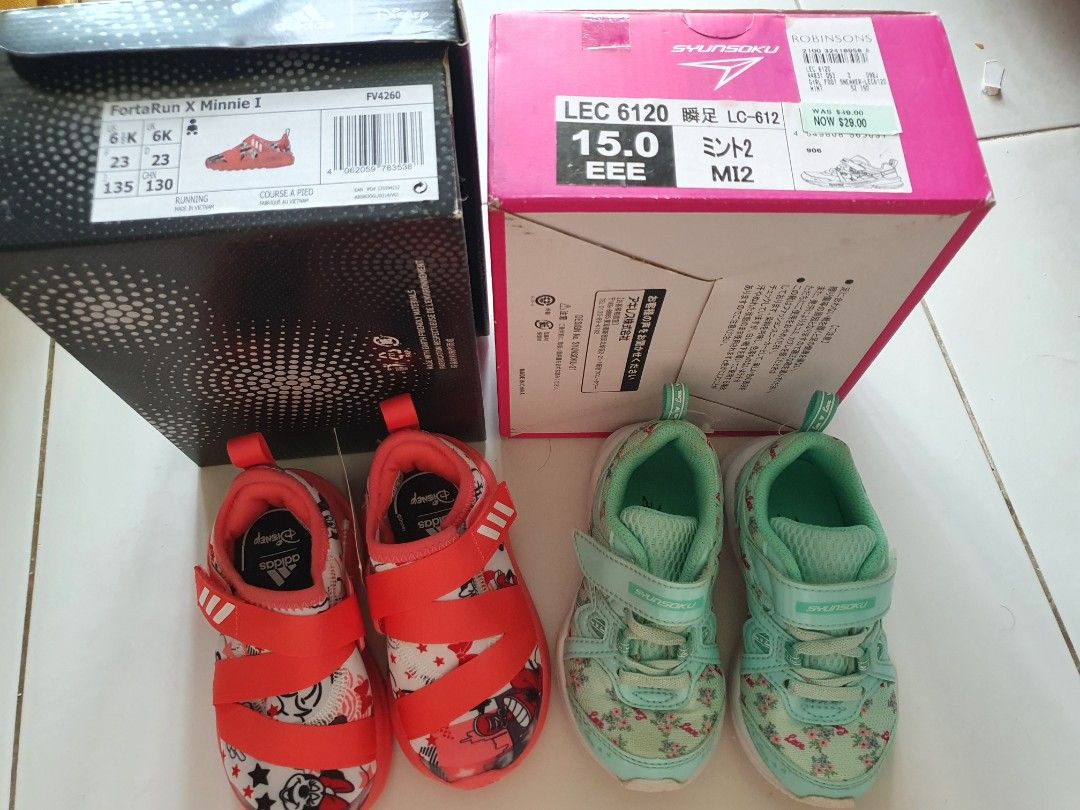 Adidas Fortarun x Minnie I UK6 Babies Kids Babies Kids Fashion on Carousell