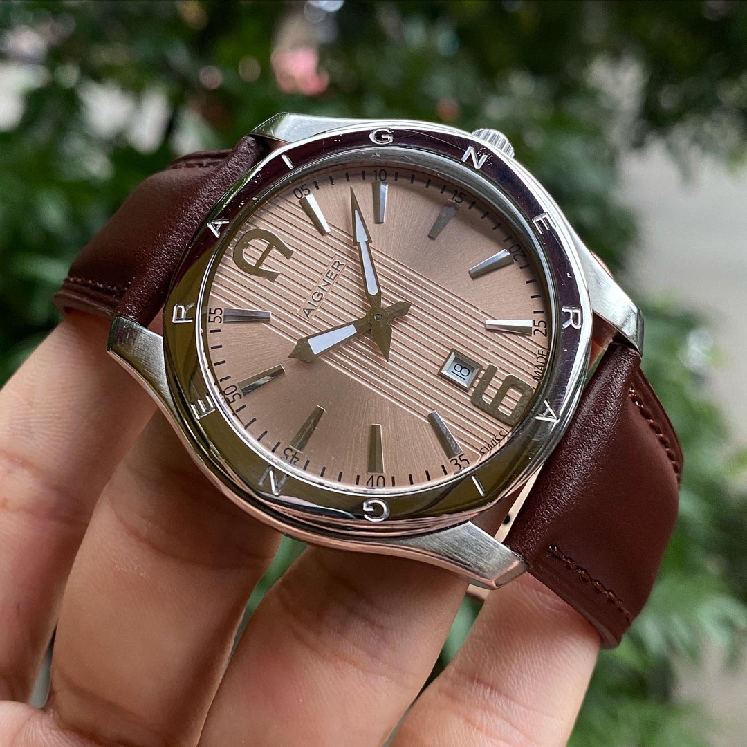 Aigner Lazio Salmon Dial A42000 Quartz Movement 43mm, Fesyen