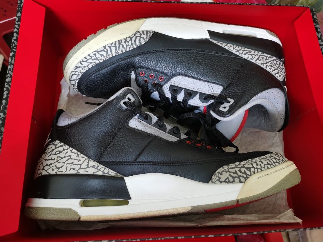 jordan 3 black cement slippers
