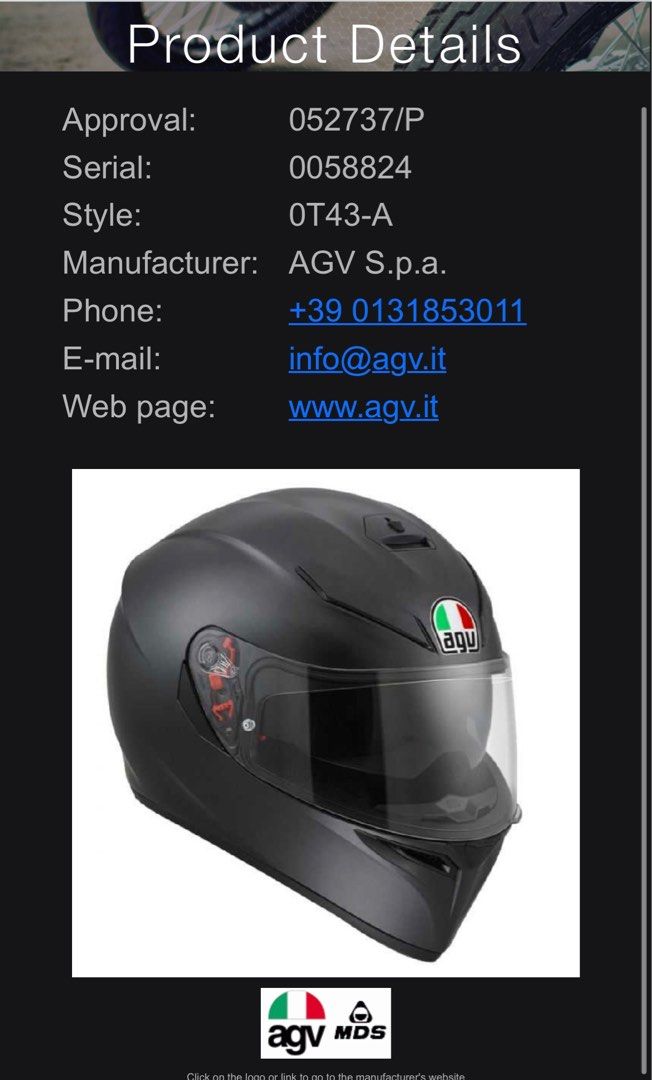 Agv 0t43 best sale