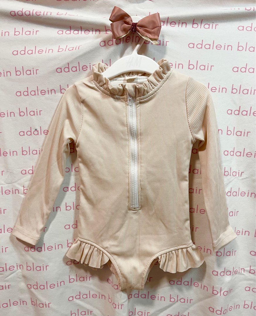 Baby Vintage Style Front zip One piece Swimsuit, Babies & Kids, Babies