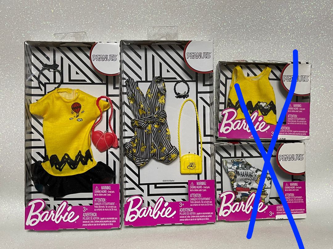 Barbie peanuts store fashion pack
