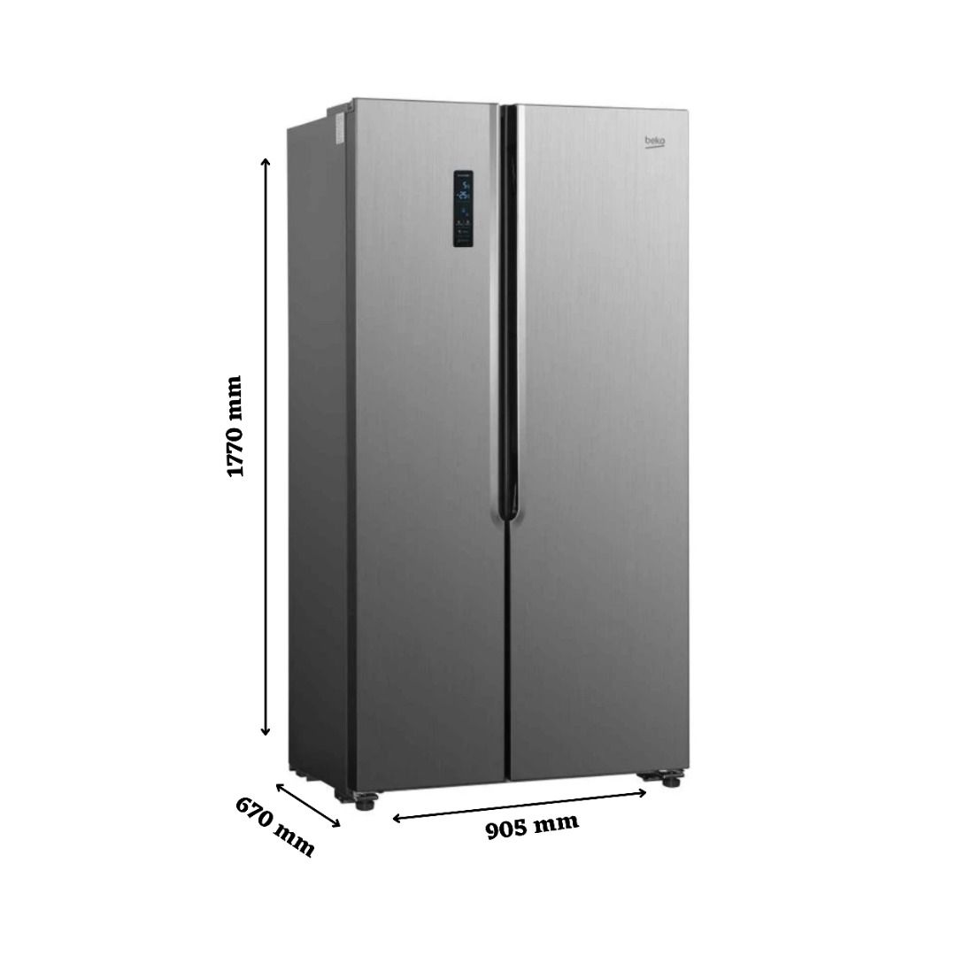 Beko Refrigerator 521L Silver / Black (Glass door) Europe No 1 Home