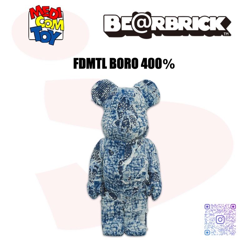 現貨BE@RBRICK FDMTL BORO 400％ 牛仔布bearbrick, 興趣及遊戲, 玩具