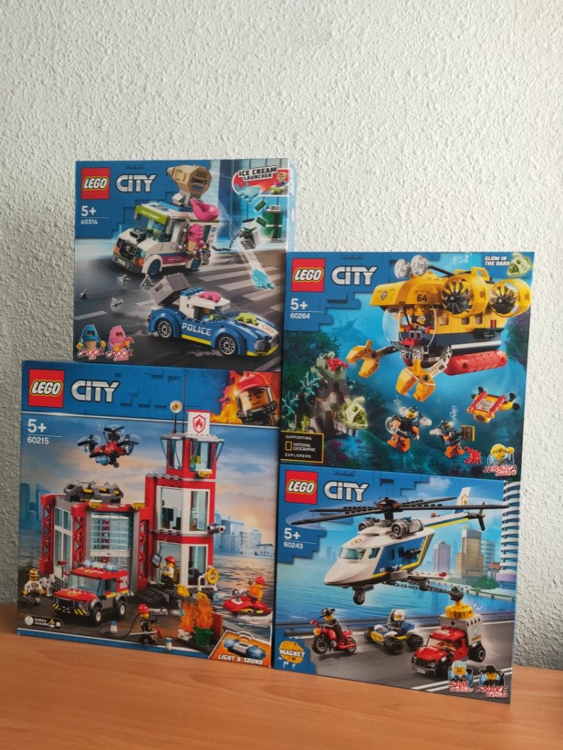 Brand New Lego City 60215 Fire Station 60243 Police Helicopter