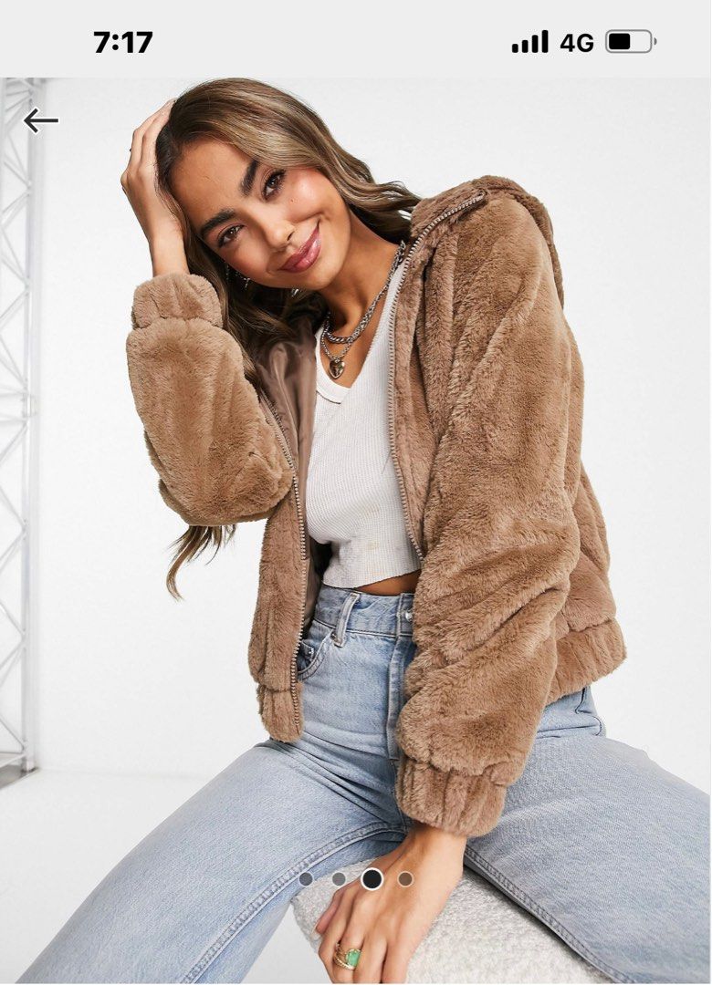 Brave soul cadey hooded faux fur jacket, Women's Fashion, Coats, Jackets  and Outerwear on Carousell