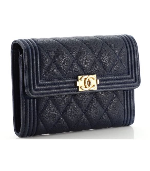 Boy chanel small flap wallet - Grained calfskin & gold-tone metal