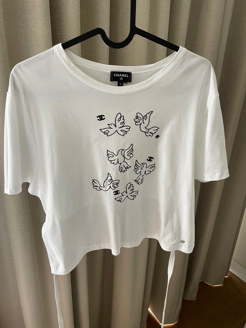 black and white chanel logo top