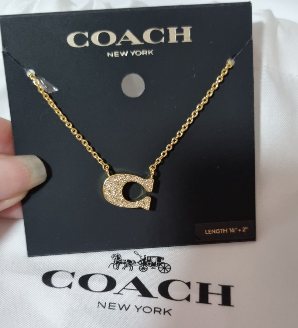Coach pave new arrivals signature necklace