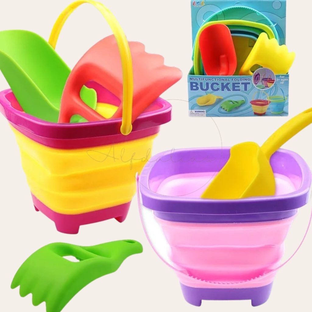 Collapsible Beach Bucket Set, Hobbies & Toys, Toys & Games on Carousell