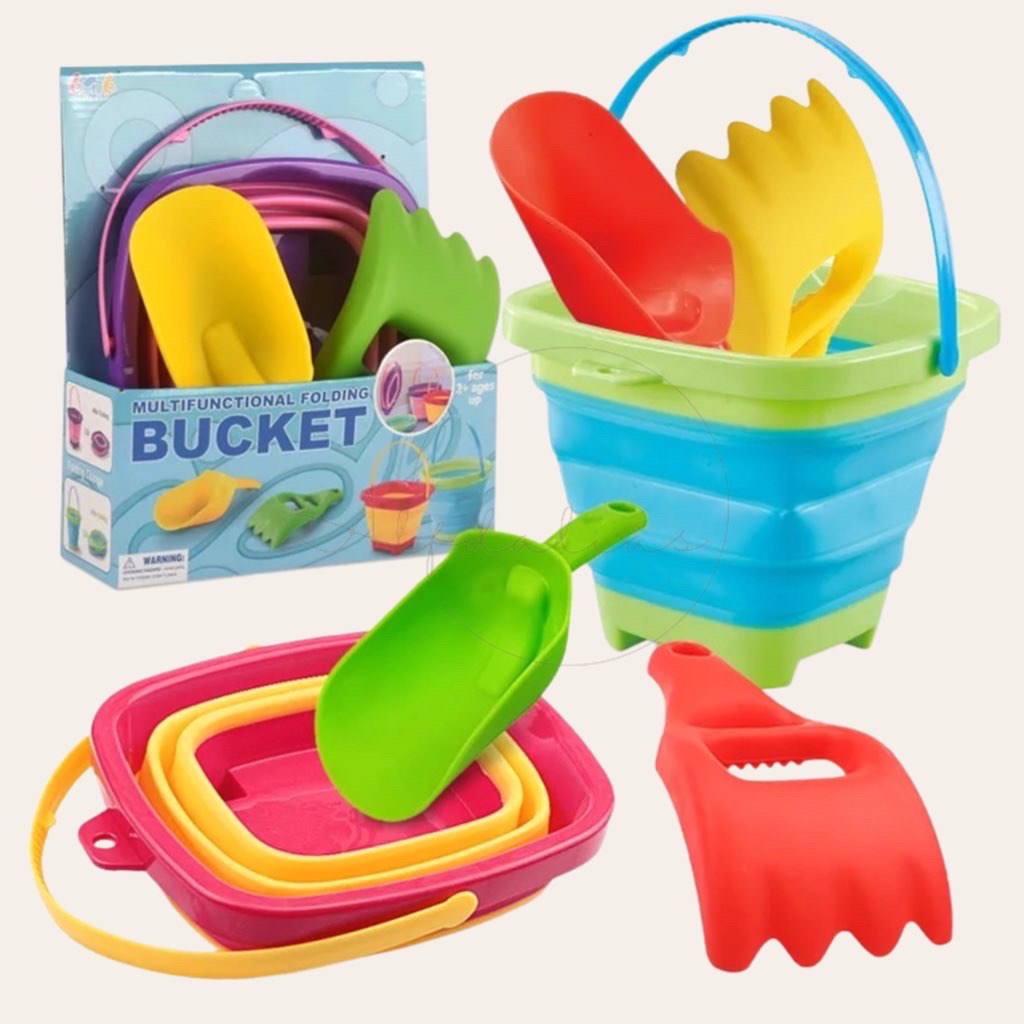 Collapsible Beach Bucket Set, Hobbies & Toys, Toys & Games on Carousell