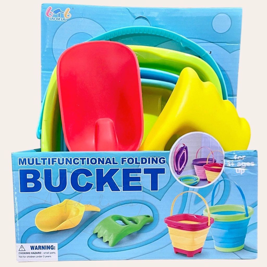 Collapsible Beach Bucket Set, Hobbies & Toys, Toys & Games on Carousell