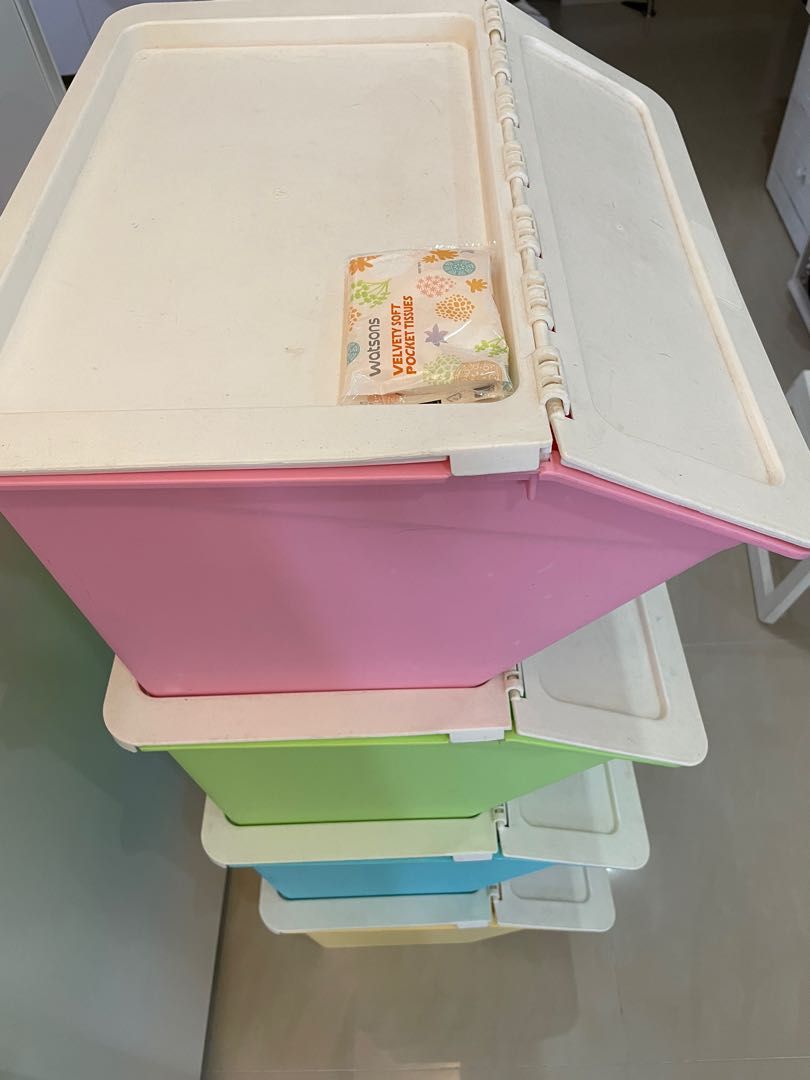 Colored front-opening storage shelves, Furniture & Home Living ...