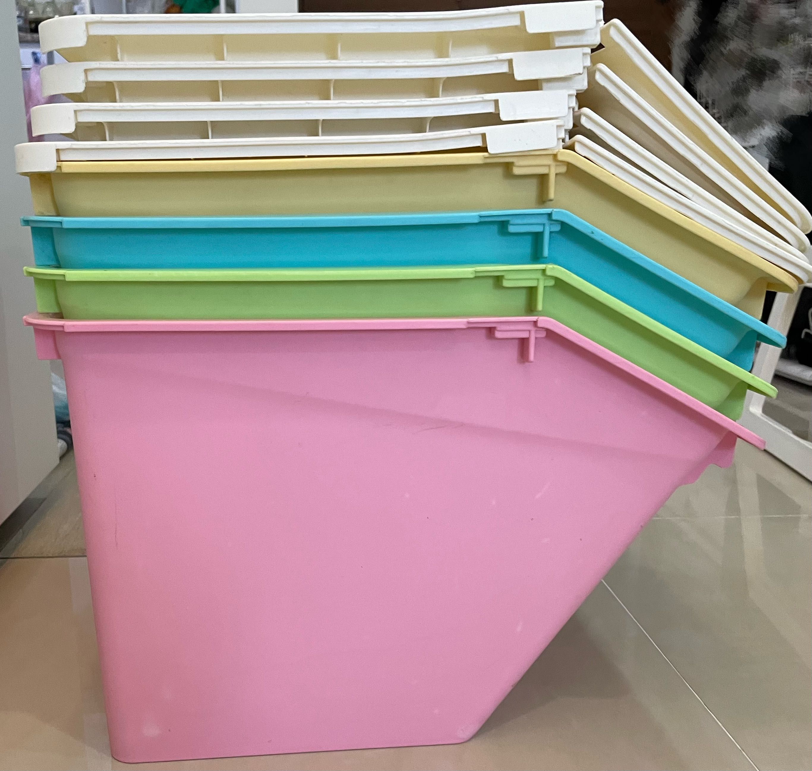 Colored front-opening storage shelves, Furniture & Home Living ...