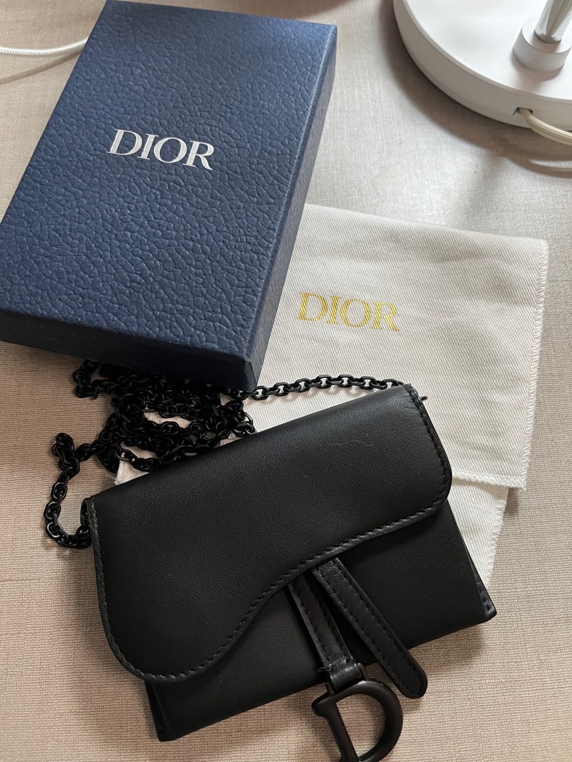 Dior Nano Saddle Pouch with Chain, Luxury, Bags & Wallets on Carousell