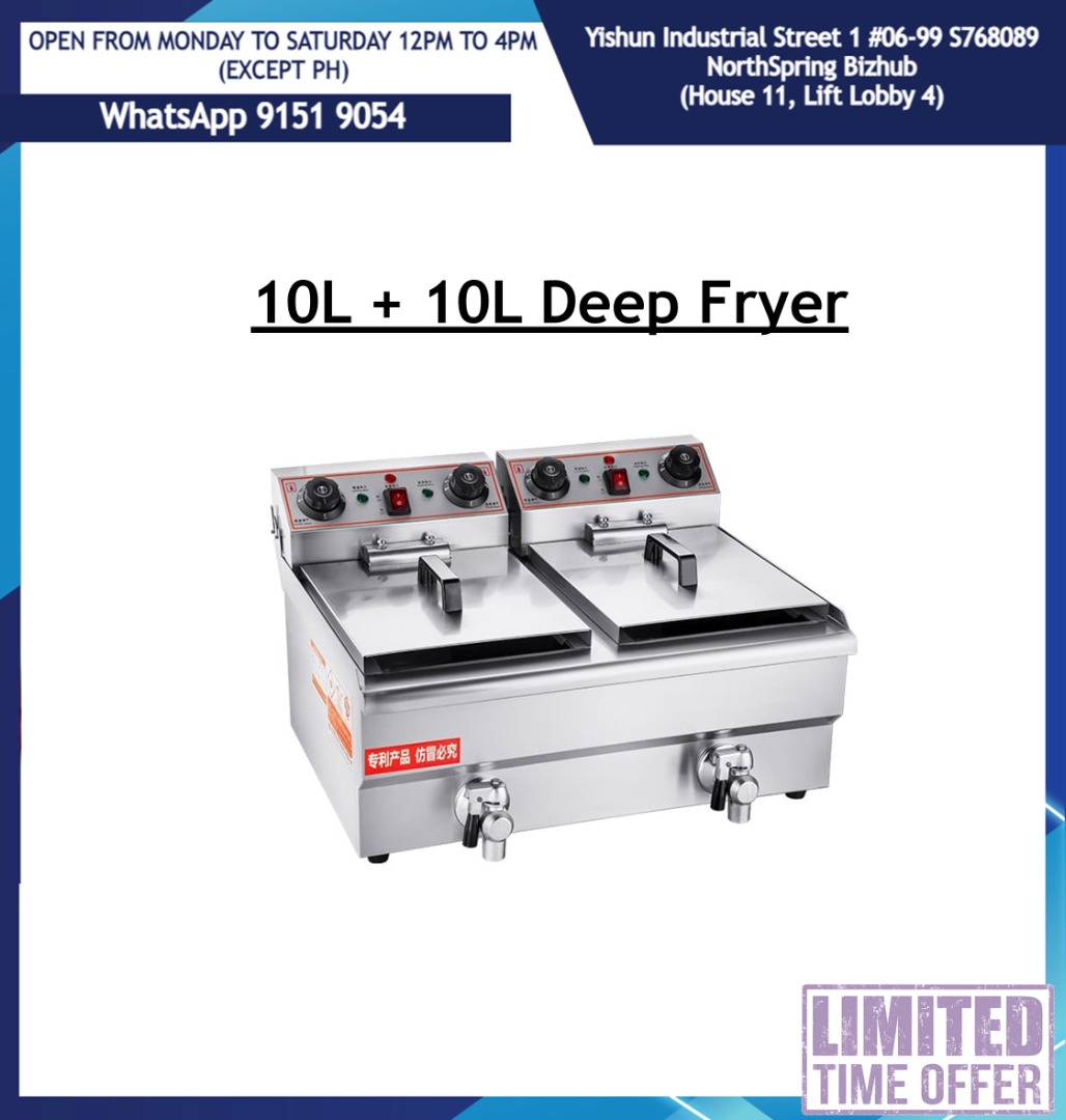 Double Deep Fryer 10L CodeOU4491, TV & Home Appliances, Kitchen