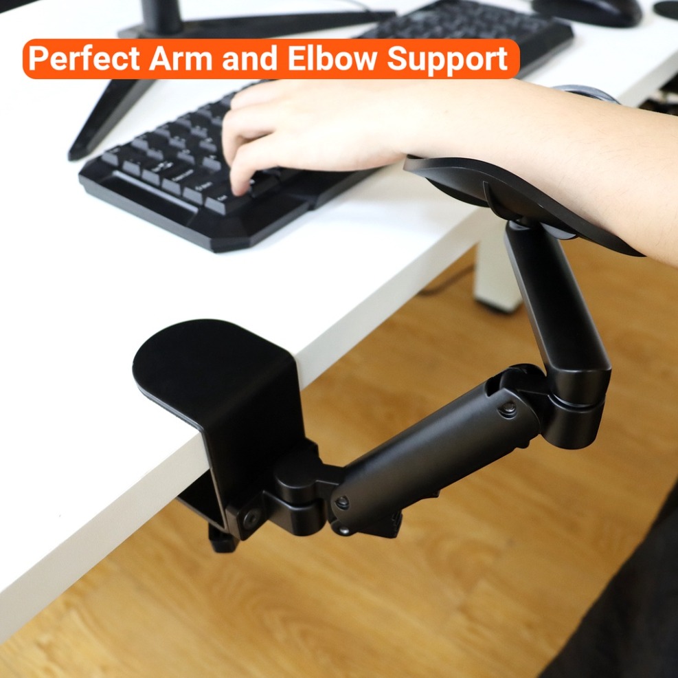 Elbow Support Metal Frame Bracket Adjustable Computer Arm Rest for Desk
