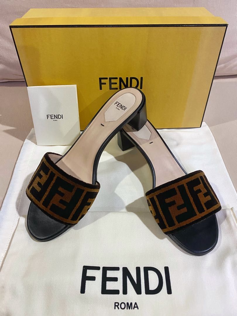 Fendi sabots fabric sandals shop