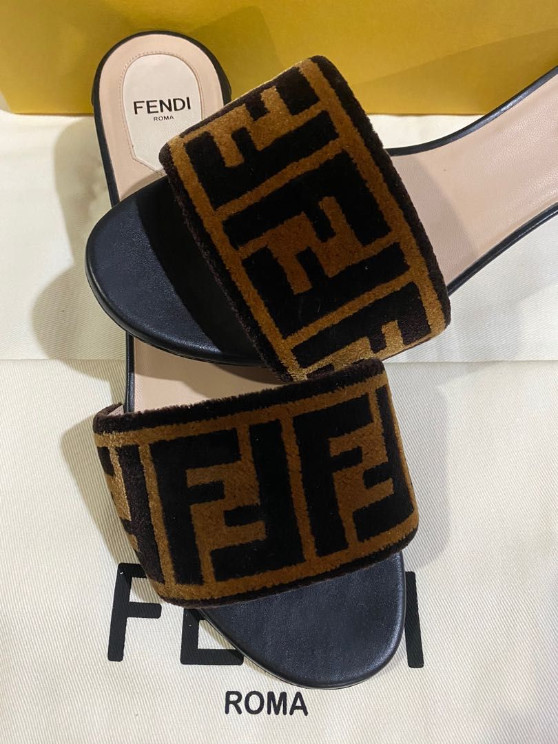 Fendi sabots deals fabric sandals