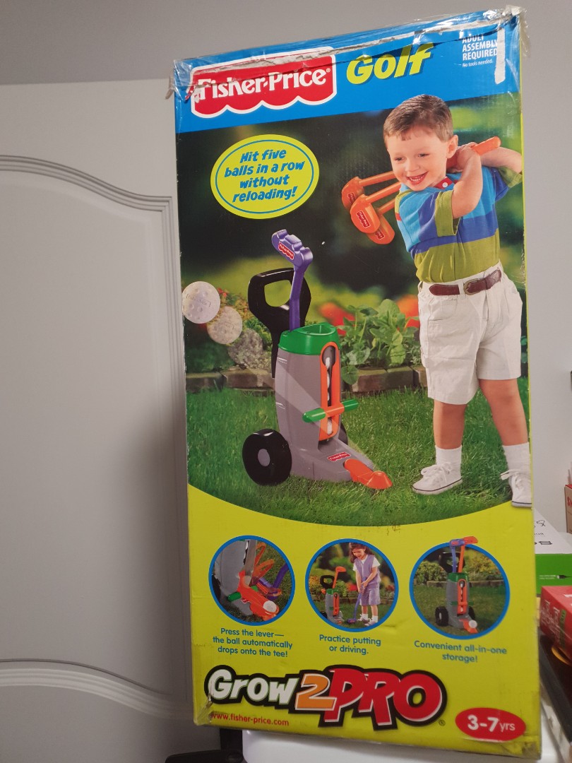 fisher price golf grow2pro. New but box damaged, Hobbies & Toys, Toys