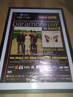 RARE‼️Framed Paramore Live in Manila 2010 Official Poster