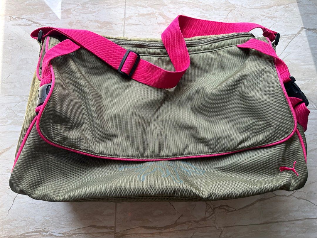 Green Puma Duffel Bag with shoulder strap, Men's Fashion, Bags, Sling