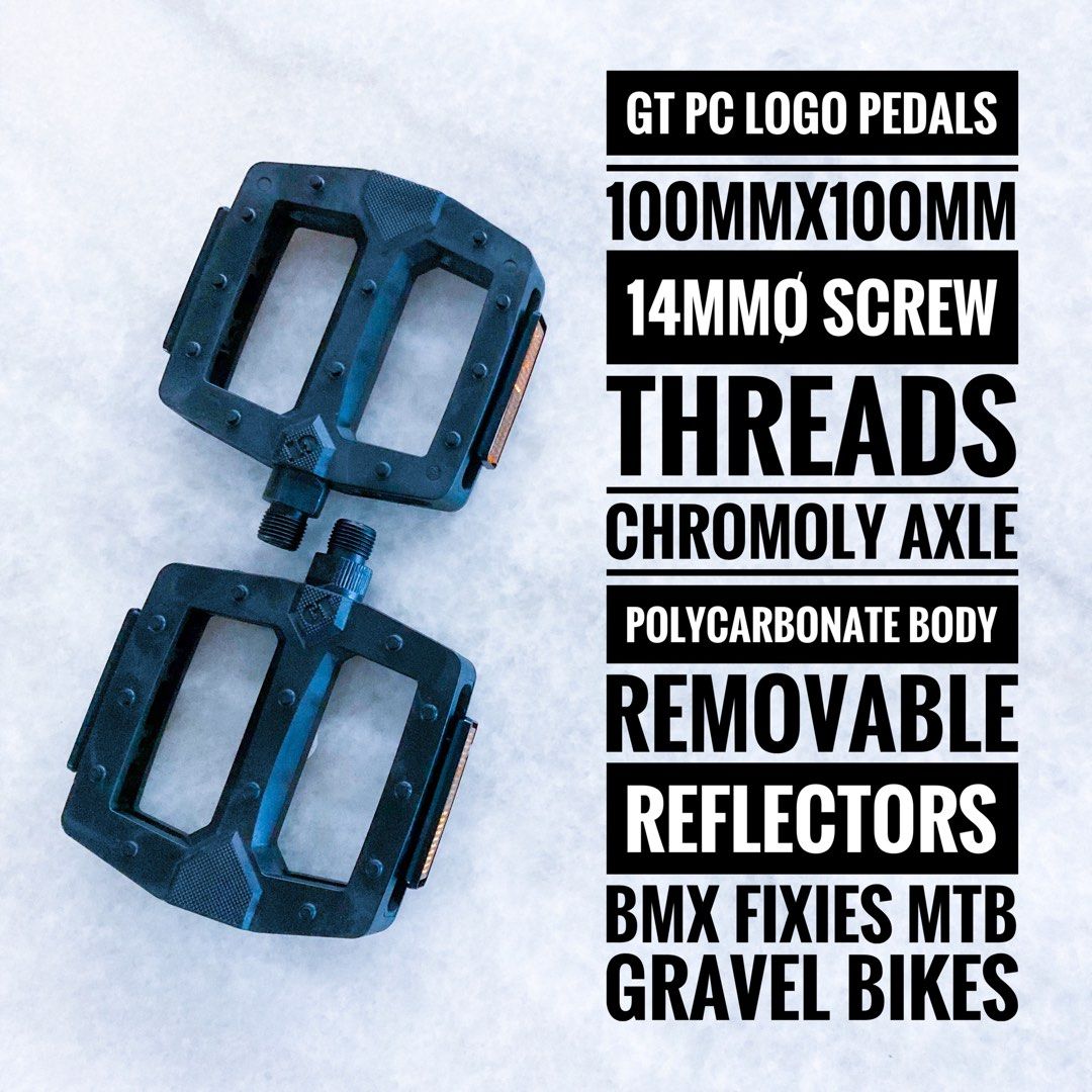 Gt pc top logo bmx pedals