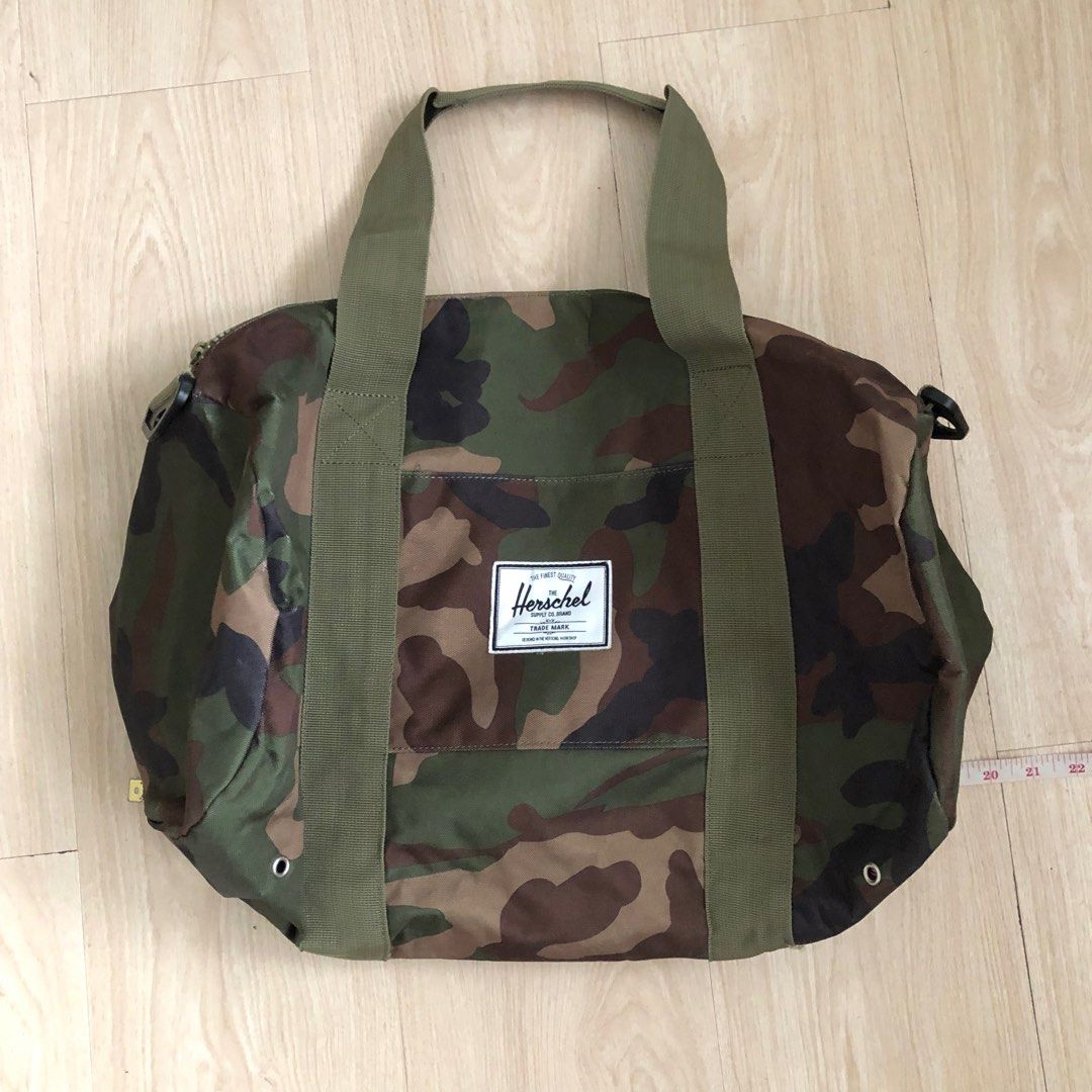 Herschel Supply Camo Duffle bag Men s Fashion Bags Sling Bags on Carousell