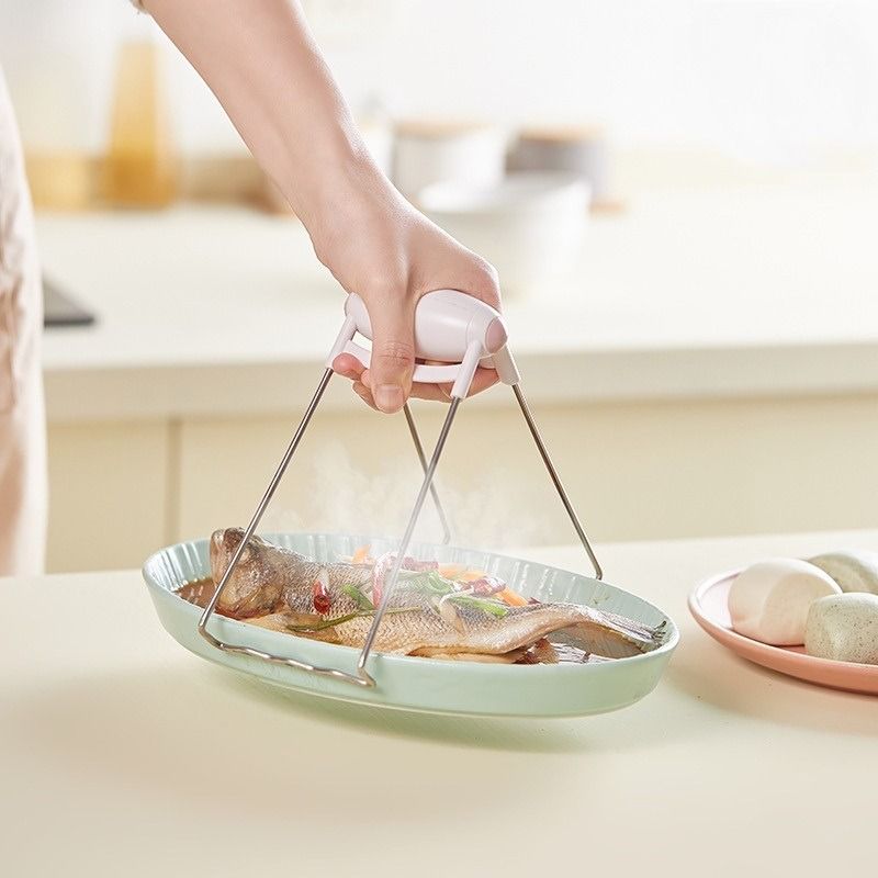 Hot Bowl Holder Plate Gripper Stainless Steel Pot Clip Kitchen