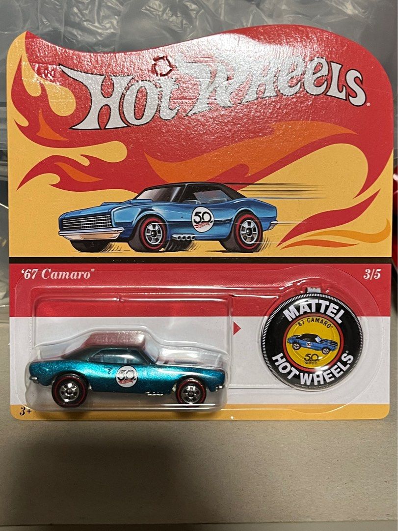 Hot Wheels '67 Camaro Die-Cast Car - 50th Anniversary Edition, White, 1:64 Scale