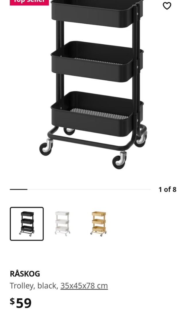 IKEA storage trolley, Furniture & Home Living, Furniture, Shelves