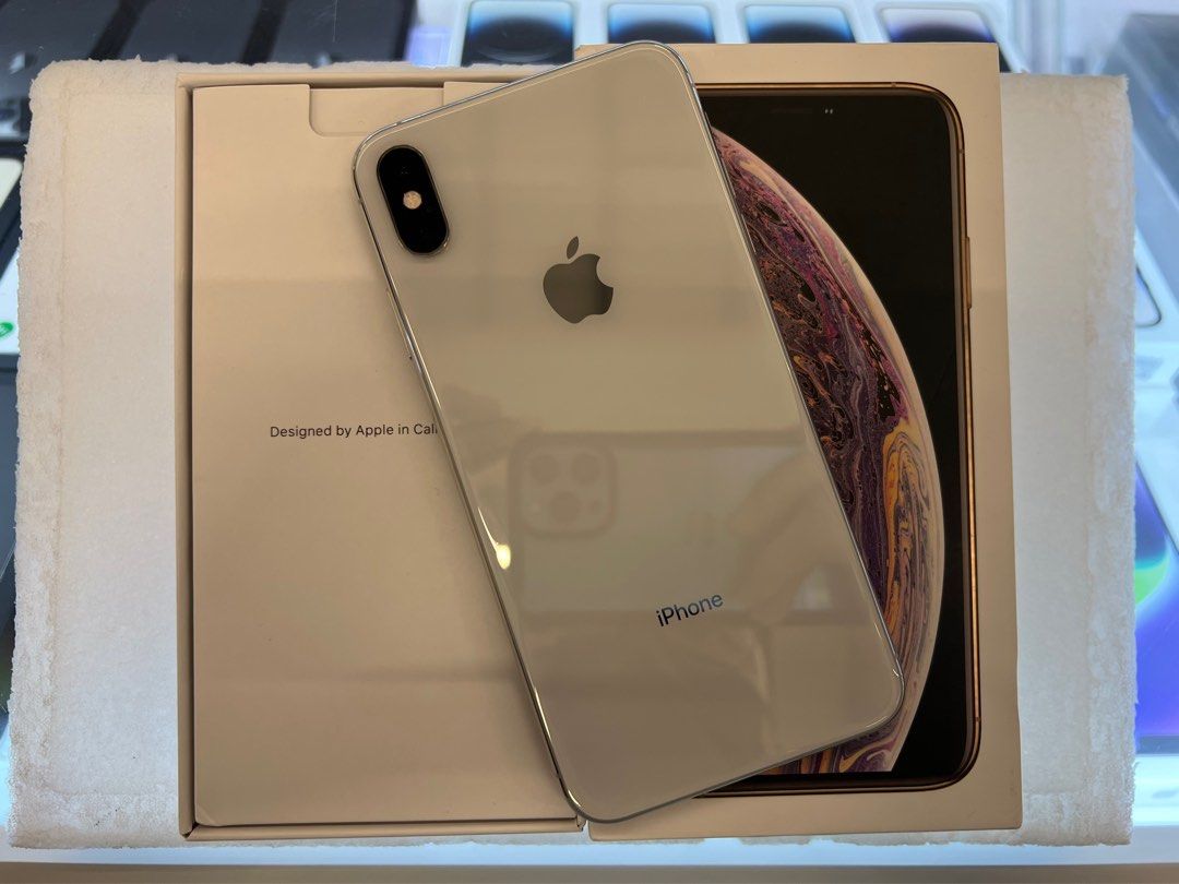 IPHONE XS MAX 256GB SILVER BATTERY HEALTH 83 FULL SET BOX, Mobile 