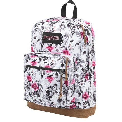 White jansport backpack with flowers discount