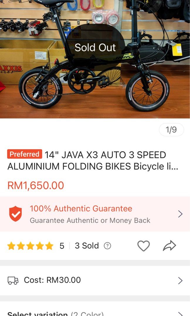 java x3 folding bike