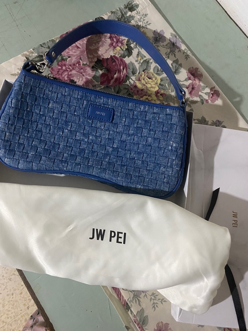 Eva Shoulder Handbag - Blue Denim Weave - JW PEI