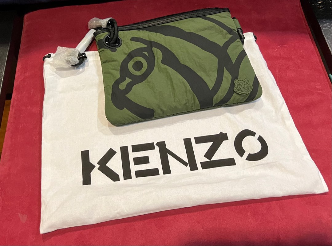 Kenzo Sling Bag - Dark Kahki, Luxury, Accessories on Carousell