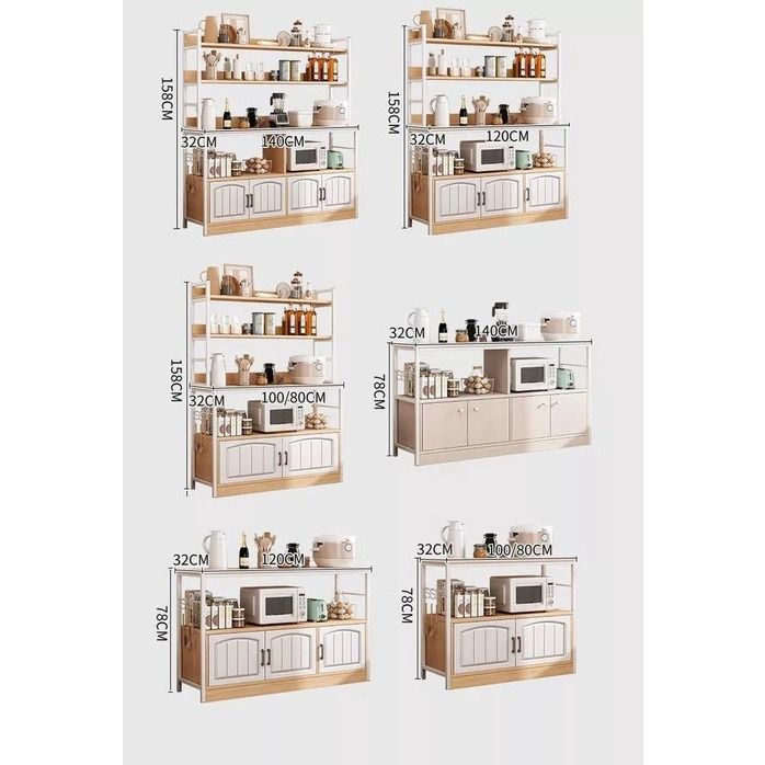 Kitchen storage rack Floor Multi layer microwave oven cabinet Multi ...